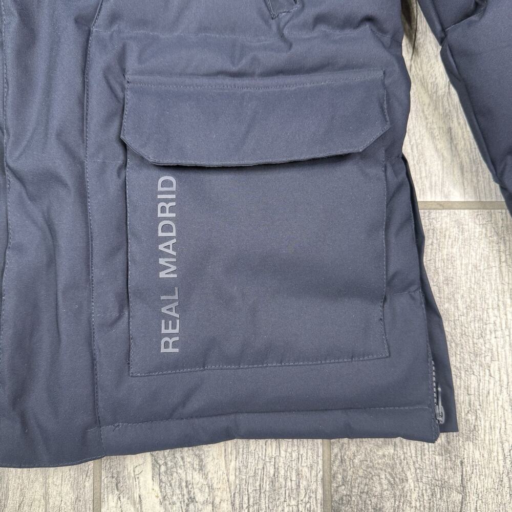 Real Madrid Official Kids Outerwear Long Padded Parka Coat Navy Blue Size 9/10 - Picture 5 of 14